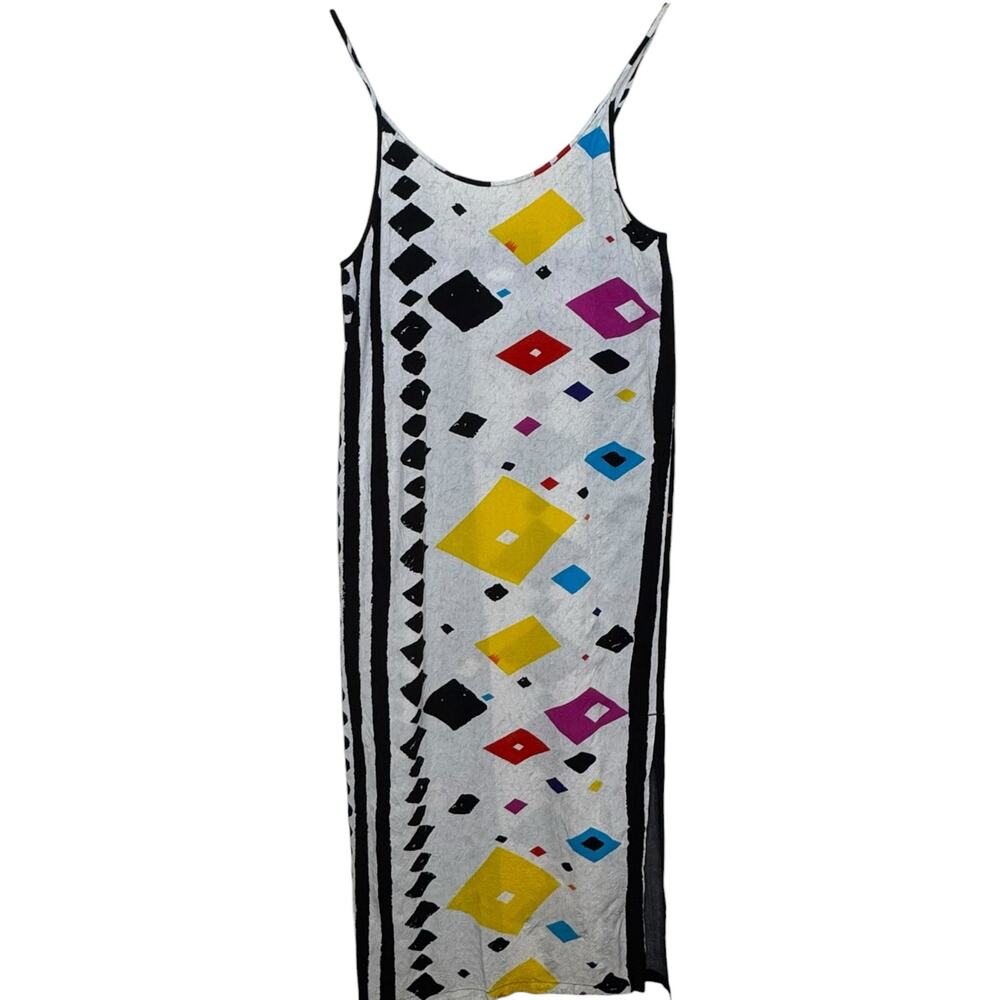 Vtg 1990's Jams World Durango Geometric Print Women's Small Maxi Dress